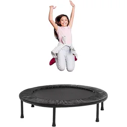 Gym Equipment Indoor Heavy Duty Mini Fitness Trampoline, 39in/44in | 36 Premium Elastic Cord Bungees with 7 Firmness Settings