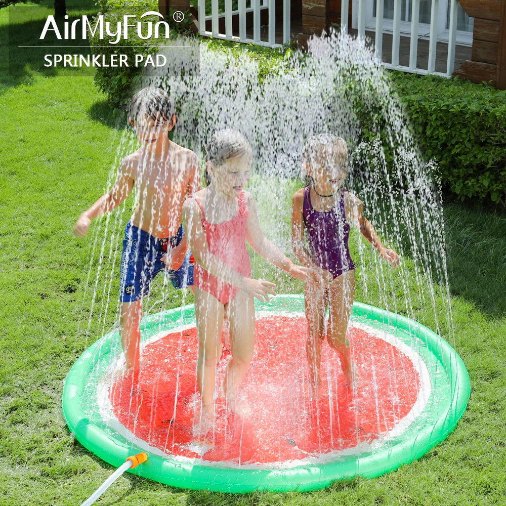 Big Watermelon Sprinkler Pool Non-Slip Splash Pad Inflatable Wading Pool Summer Water Toy Play Mat
