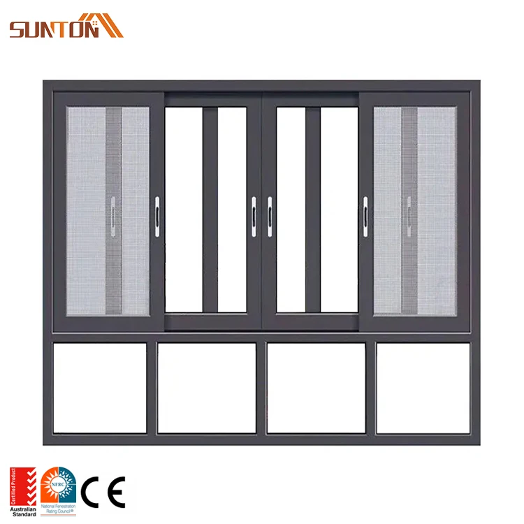 Custom modern houses hotel home villa exterior aluminium triple glazed glass sliding window for balcony patio