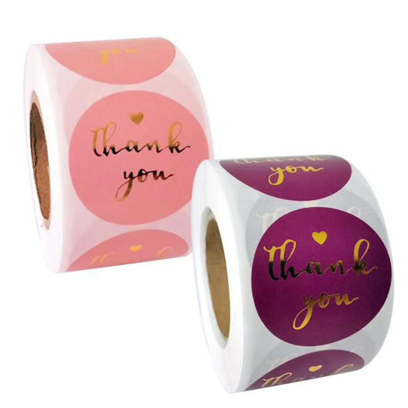 
Bulk Custom Thank You Heart Stickers Packaging Labels Adhesive Label Roll 