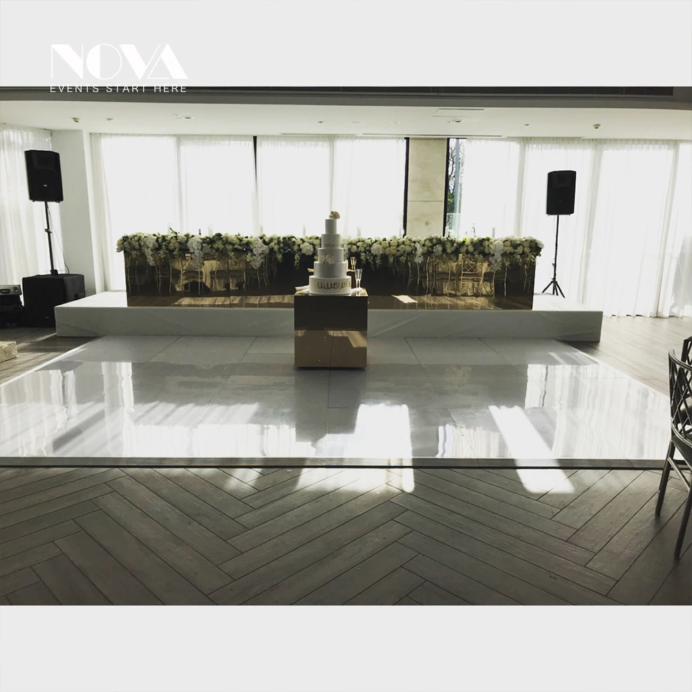 High gloss concert round black banquet dance floor