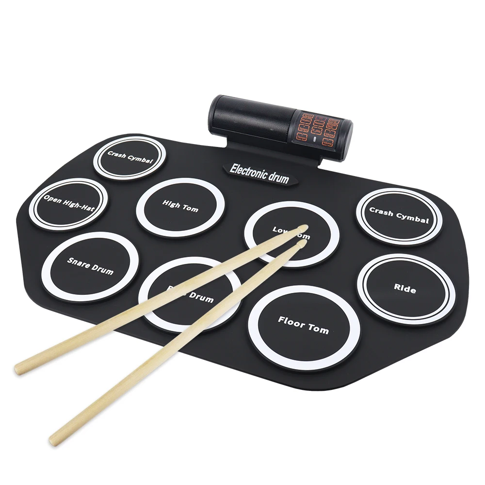 HQC5 Roll Up Drum Kit Foldable Portable Percussion Instrument Beginners Practice Drum Kit