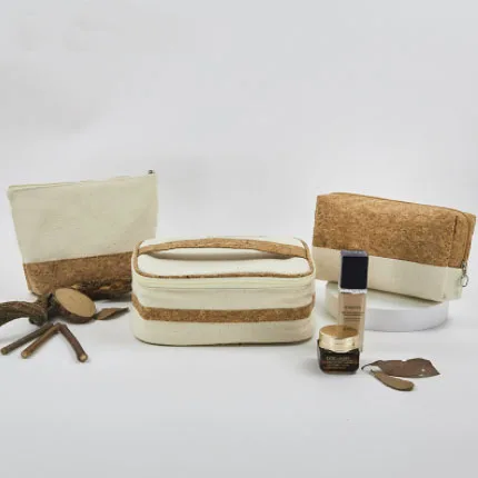 Hot Selling Sustainable Recycled Natural Cotton Canvas Jute Zipper Pouch Fashionable Small Travel Cosmetic Bag Pouch