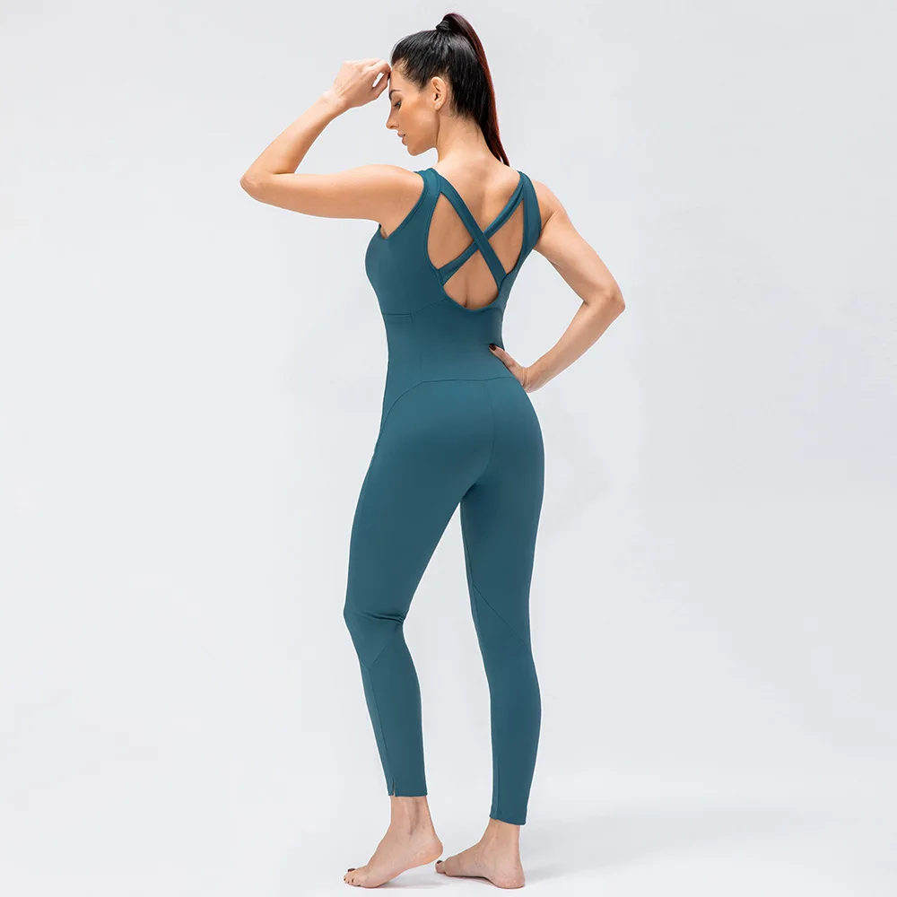 Women Sexy Seamless Backless One-piece Tights Fitness Sports Yoga Set Running Jogging Dancing Jumpsuits