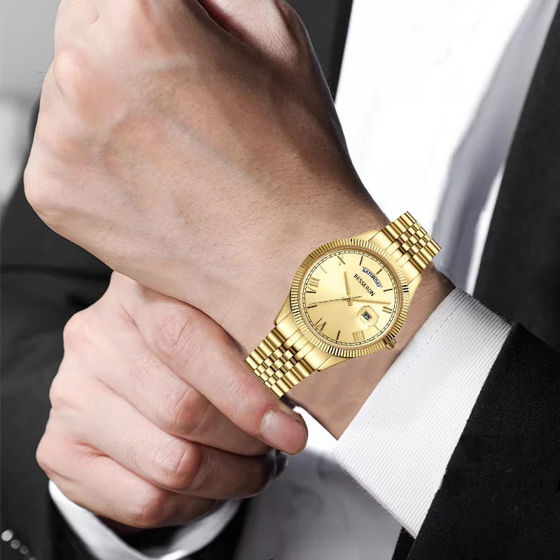 China Manufacturer New Wristwatches with Weekly Date Custom Logo Sapphire Glass 5 ATM Waterproof Japan Movement Quartz Watch