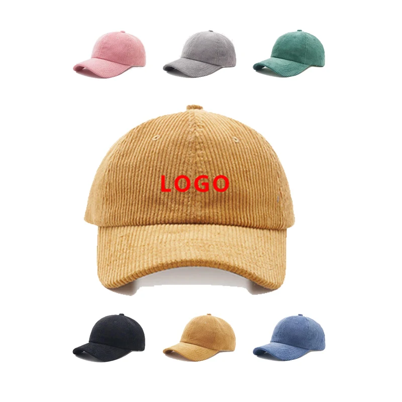 Sports Caps Blank 6 Panel Corduroy Hats For Dad Gorra De Pana Wholesale Custom Corduroy Baseball Cap Dad Hats