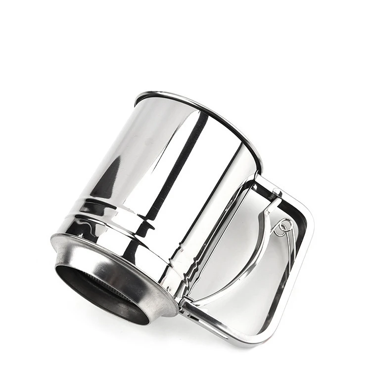 Wholesale Kitchen DIY Powder Mug Flour Sieve Stainless Steel Cup Shape Strainer Baking Mesh Flour Sifter
