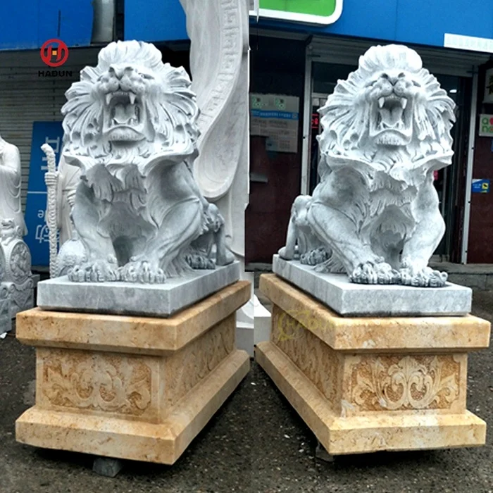 Горячая продажа декоративная каменная животная Мраморная Скульптура Льва