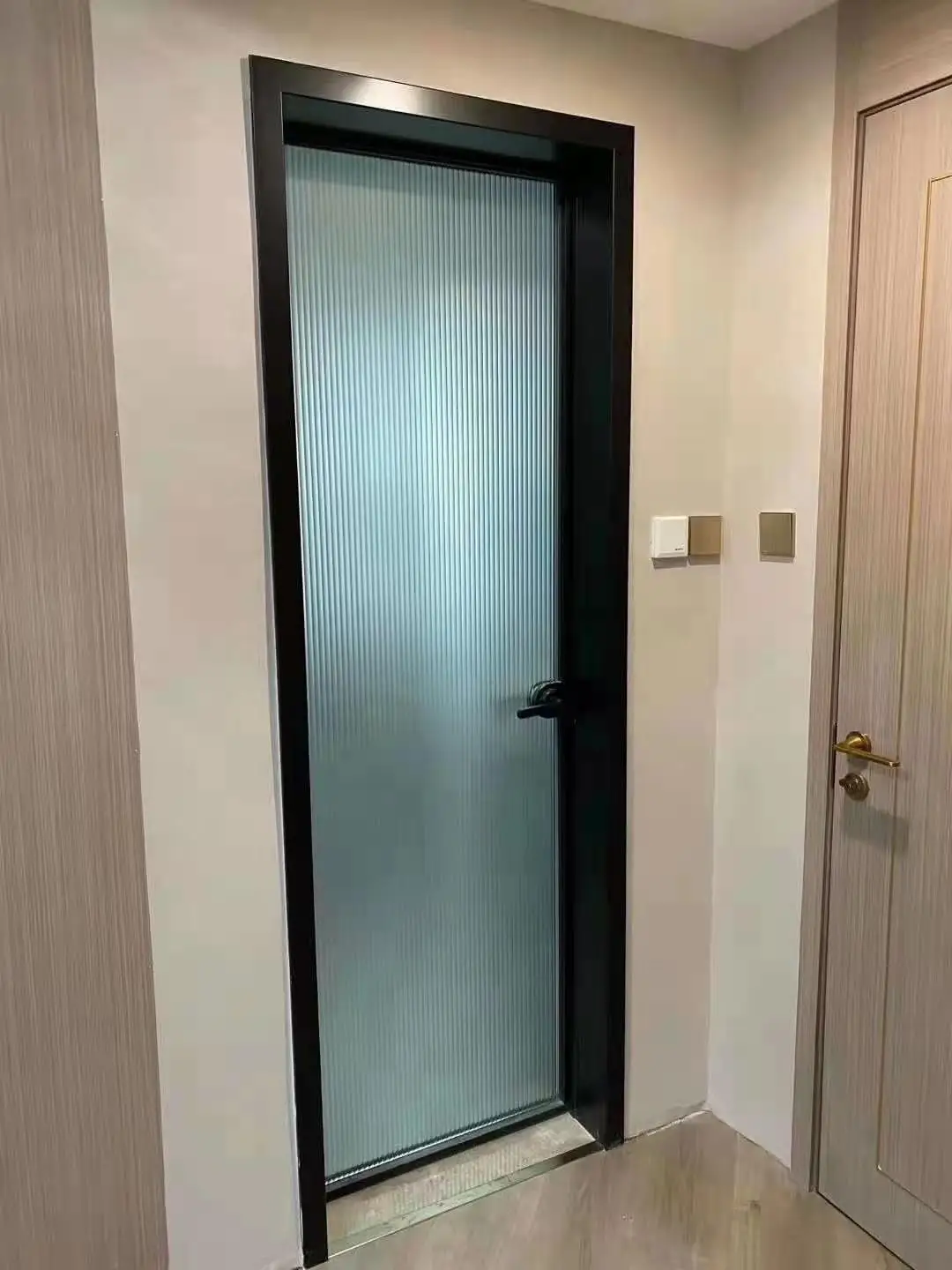 Aluminum new grill door designs interior use metal frame room glass casement/swing door
