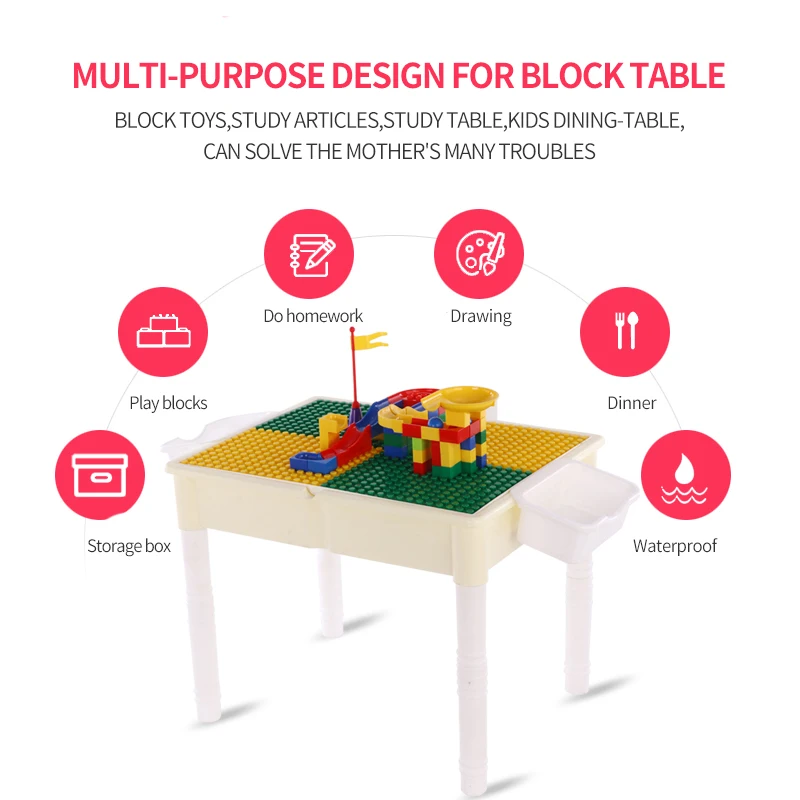 kids furniture lego table with chair factory price lego learning desk on sell