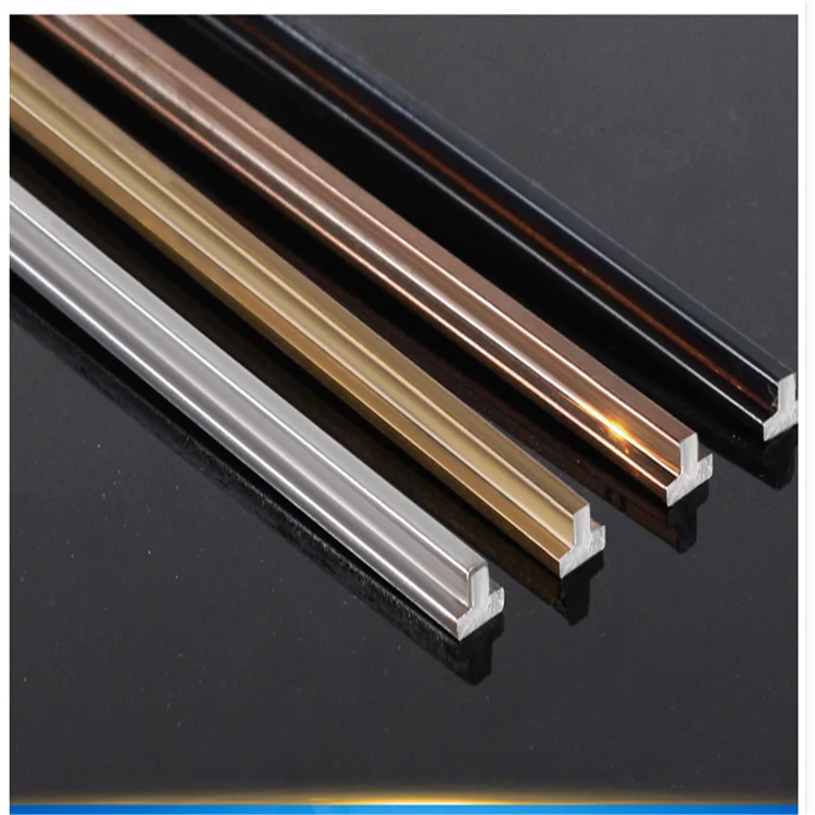 Bronze stainless steel decorative line ceiling background wall Titanium laminated strip edge wrap strip U t-groove edge