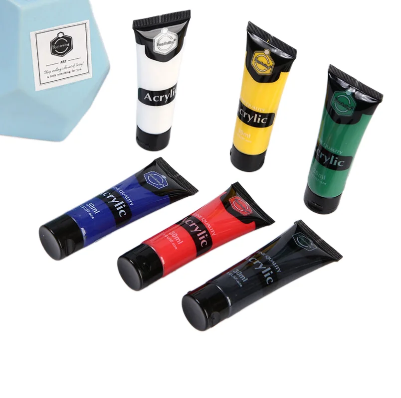 High Quality 6 Colors 30ml Tube Acrylic Paint Set For Professional Artists Kids Students Beginners