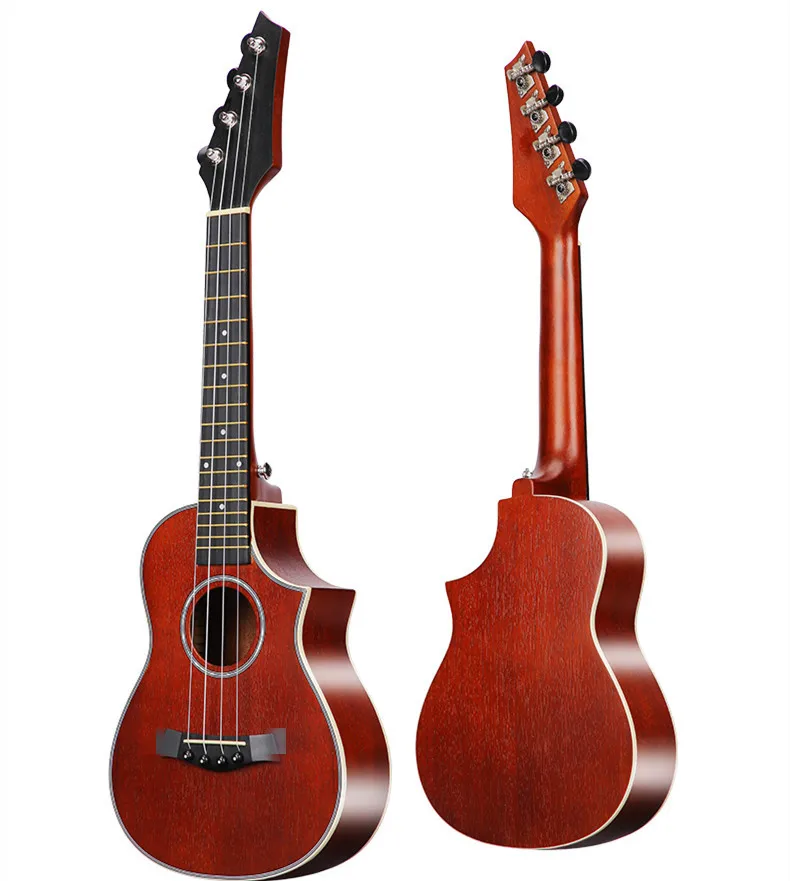 Promotion cheap stock mahogany wooden guitar concert 23 inch ukulele with good quality