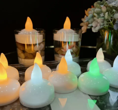 Free sample Waterproof Flameless Floating Led Electronic Candle Lamp Water Floating  Tea Light Candle