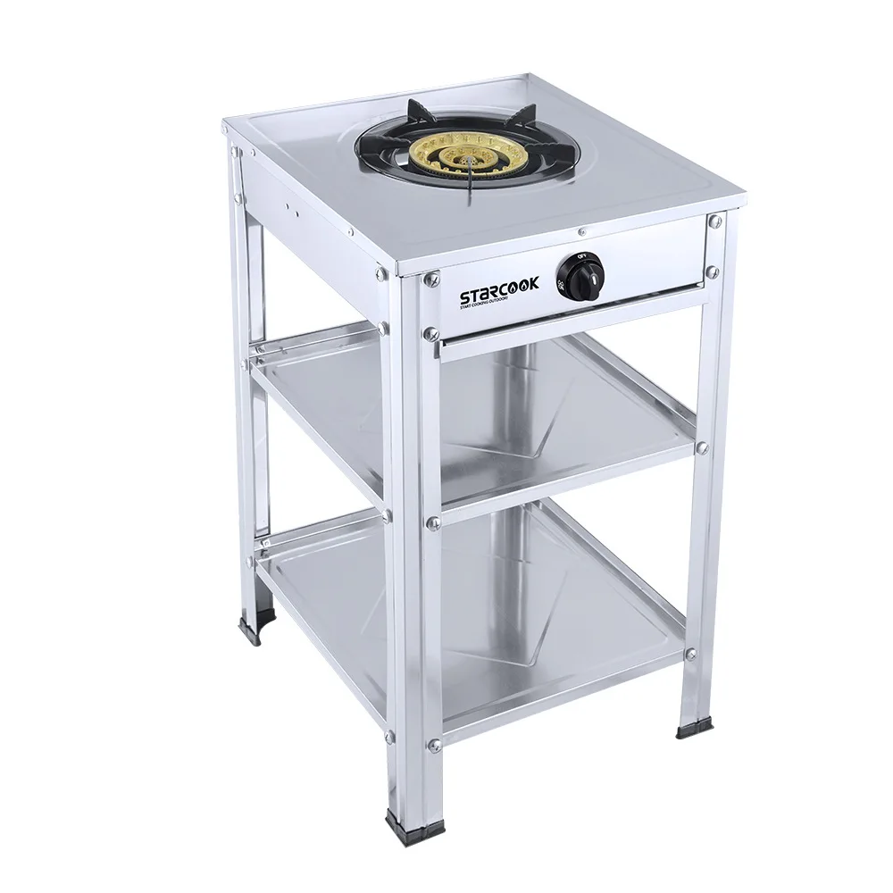 Газовая портативная кухонная горелка вертикальная Одиночная плита с полкой супербольшая Коммерческая мощность