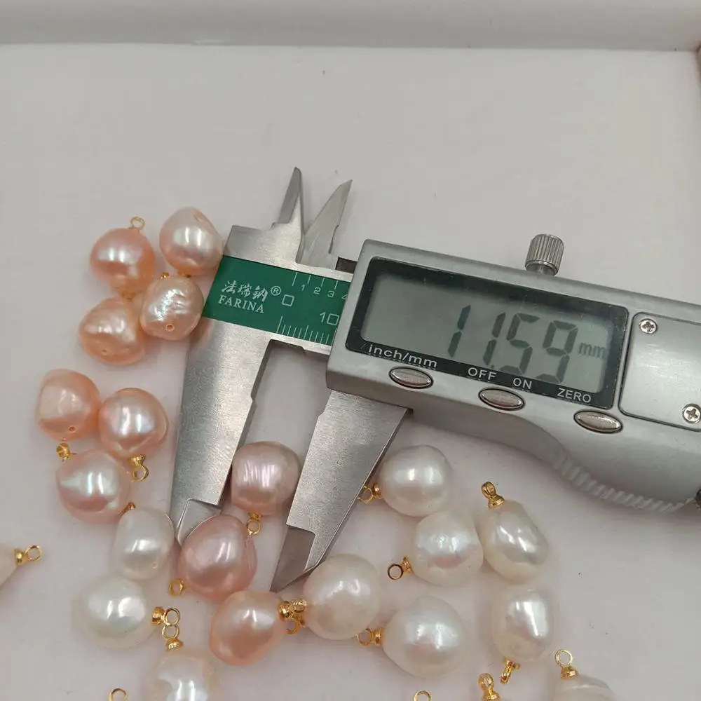 loose pearl 9-12 mm BIg baroque  nature freshwater pearl with hanger, DIY high luster PEARL