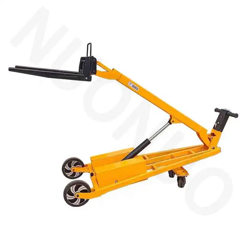 Adjustable Electric Elevated Pallet Lift Curved Arm Truck Small Forklift