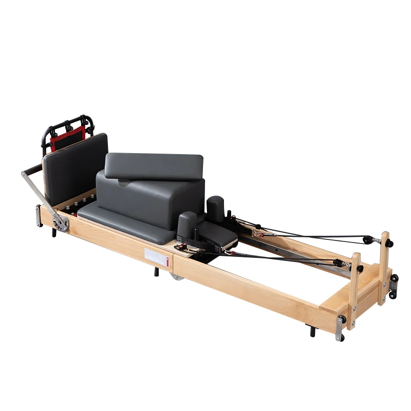 Wholesale Oak Wood Pilates Machine Recovery Shaping Custom Leather Pilates Bed with Trampoline Square Boxx