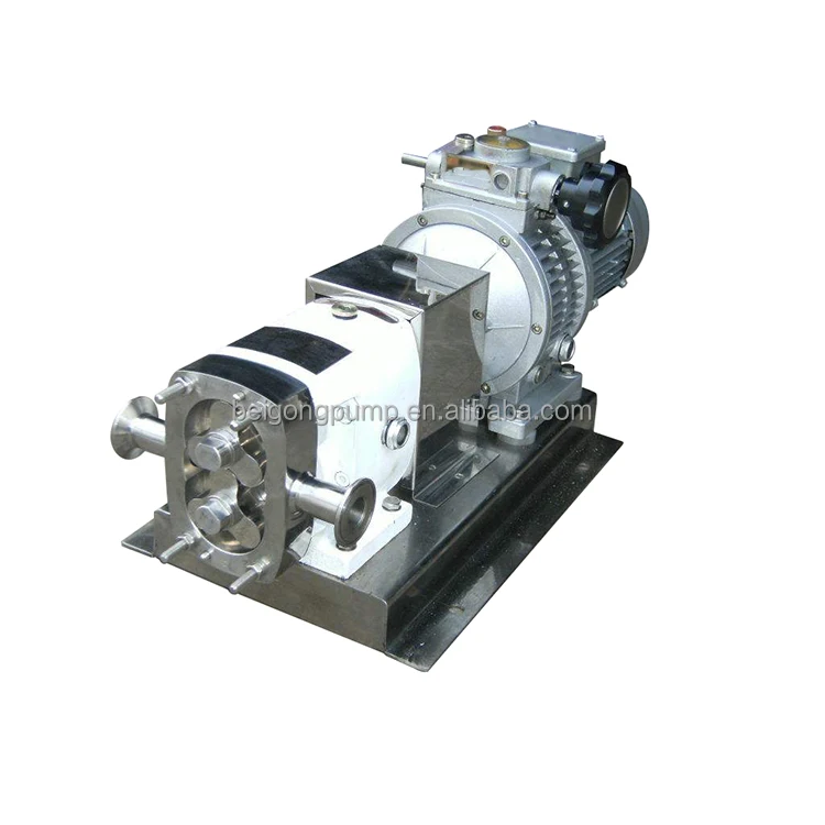 Stainless Steel 2-3 Lobe Cam Rotary Pump Motor Powered Transfer Gear Type Pump for Water Edible Oil Juice Jam Sauce