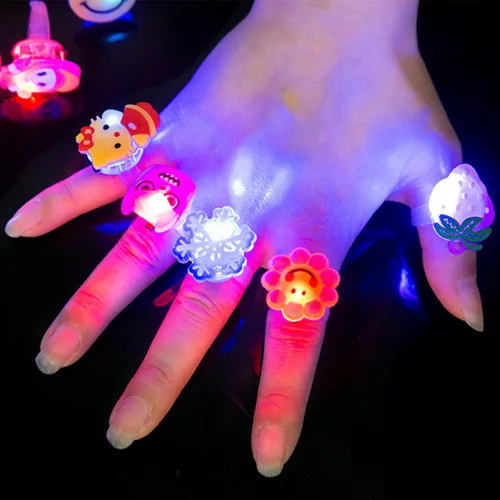 Wholesale High Quality Colorful Plastic Ring Cute Led Glowing Finger Girl Glow Toy For Gifts