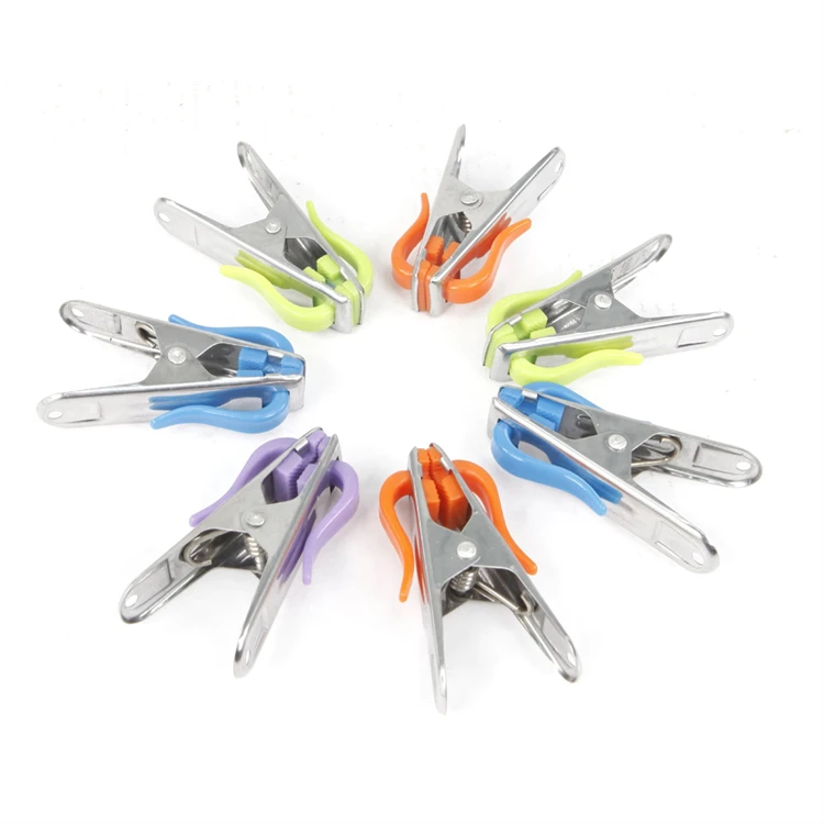 New Design Small Wind-Proof Metal Clothes Pins For Clip Clothing Socks Photo & Food Bags Durable Fashion Clothline Drying Pegs