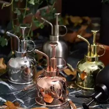 2022 new style Indoor Plants Rose Gold Gardening Spraying Can Mister Spray Bottle Metal Watering Can for House Plants