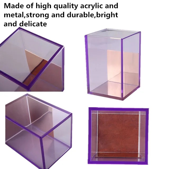 High Quality Transparent purple Acrylic Office Supplies Custom Office Table Stationery Set