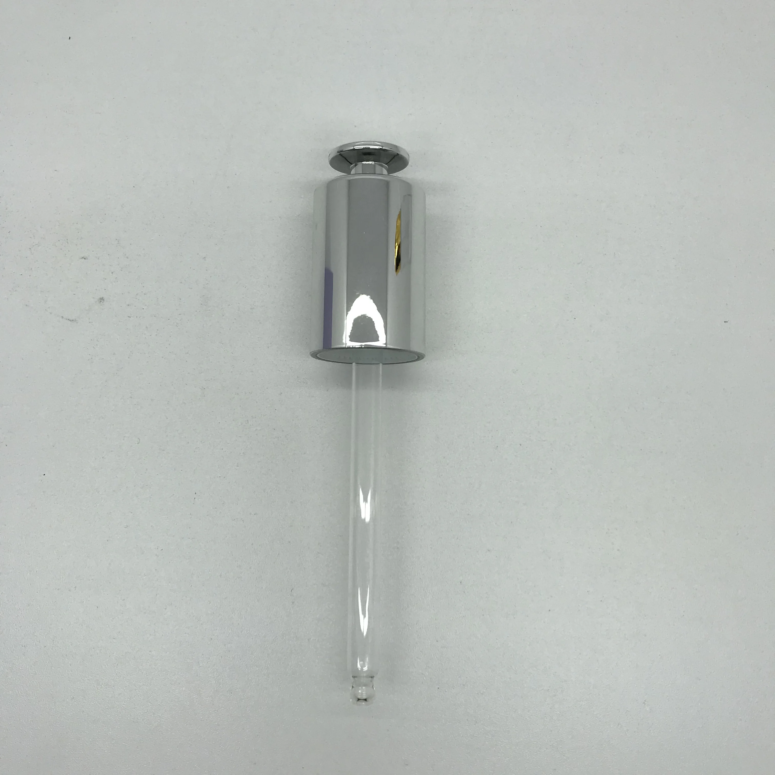 Luxury 18mm 20mm plastic push button down press dropper with glass pipette serum oil glass dropper cap