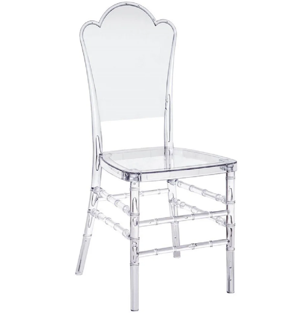 Modern Plastic PC Resin Peak Backrest Dining Chairs Crystal Tiffany Colorful Design for Hotel Banquet and Wedding Event