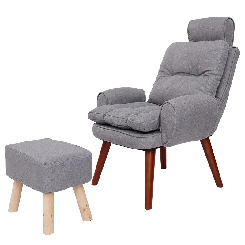 2021 hot selling japan style solid wood furniture adjustlble recliner lazy lounge folding leisure single sofa chair