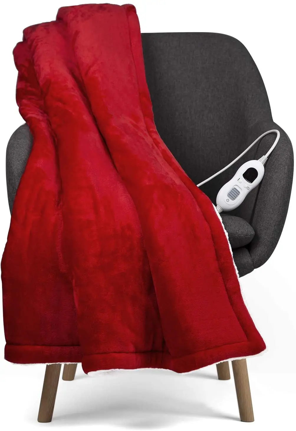 Heated Electric Blanket Throw, Soft Silky Double-Layer Flannel Fast Warming Heater Blankets