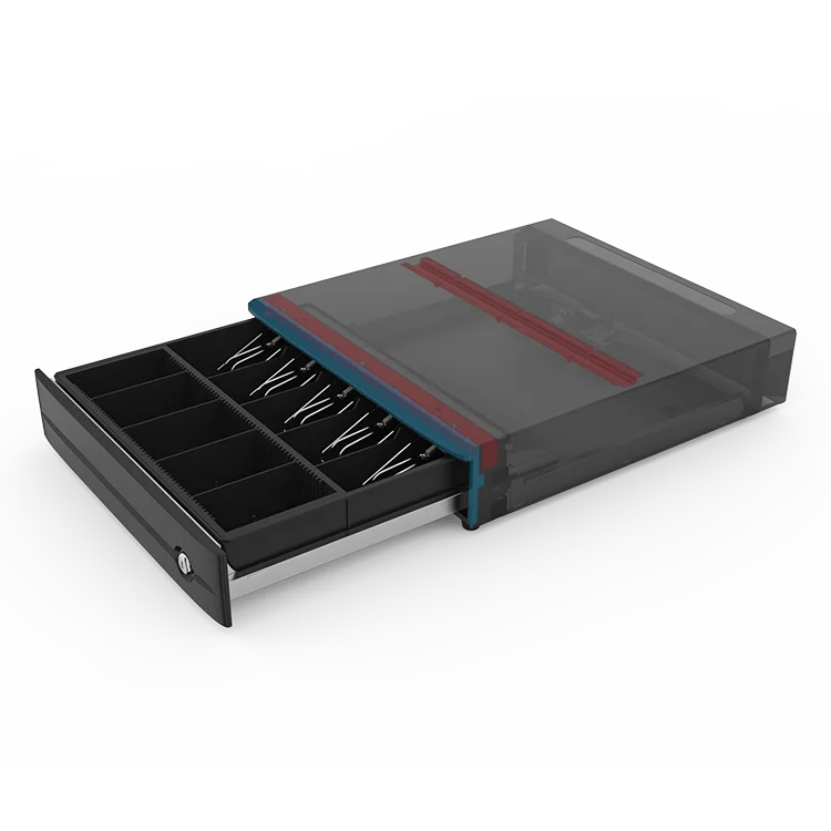 OWNFOLK POS System bill and coin Metal Cash Register cash drawer with hidden cable slot for restaurants and supermarkets