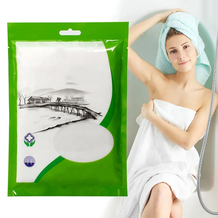 Portable Soft Body Shower Cleaning Quick Dry Cheap Eco-Friendly White Soft Nonwoven Hotel Cotton Disposable Bath Towels