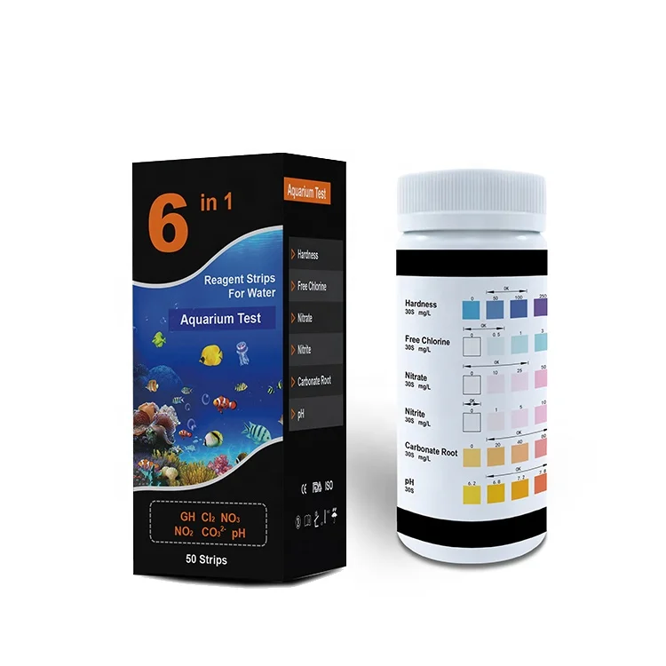 6 Ways Aquarium Water Test Strips, PH NO2 NO3 NH4 Chlorine Test Strips Pond & Tank Water Test Kits