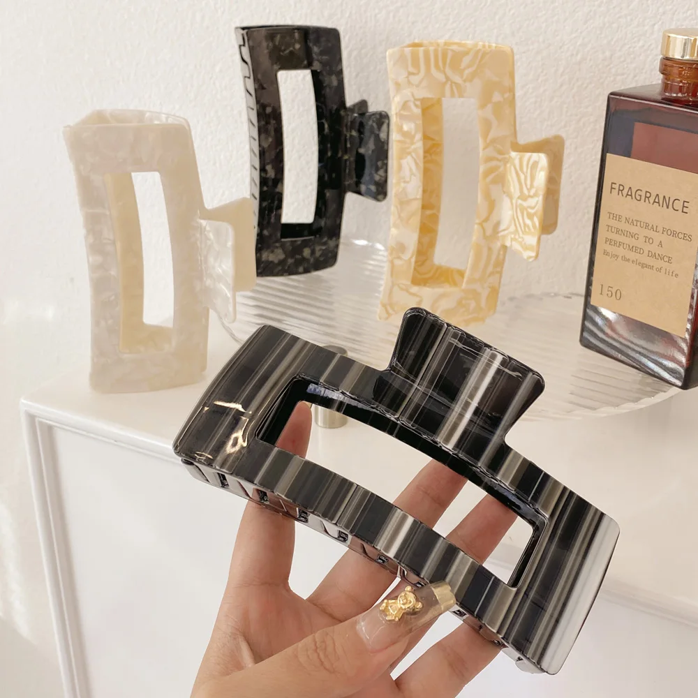 13.5CM XXXL Luxury Extra Large Cellulose Acetate Claw Clip Oversized Mega White Shell Hair Claw Camp Hairgrip Clips