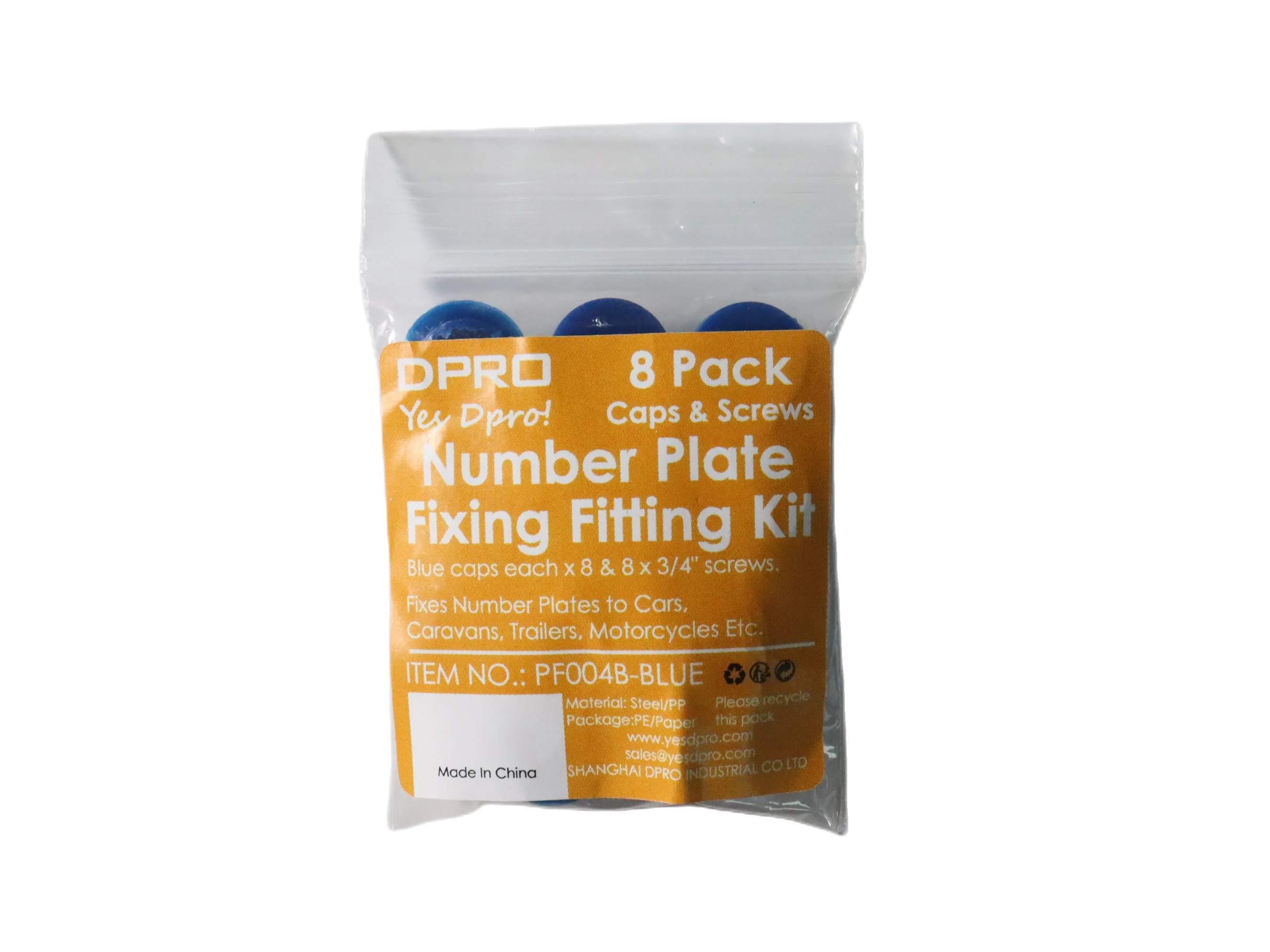 8PK M3.8x18 Car Number Plate Bolt Screws With Hinged Screw Covers