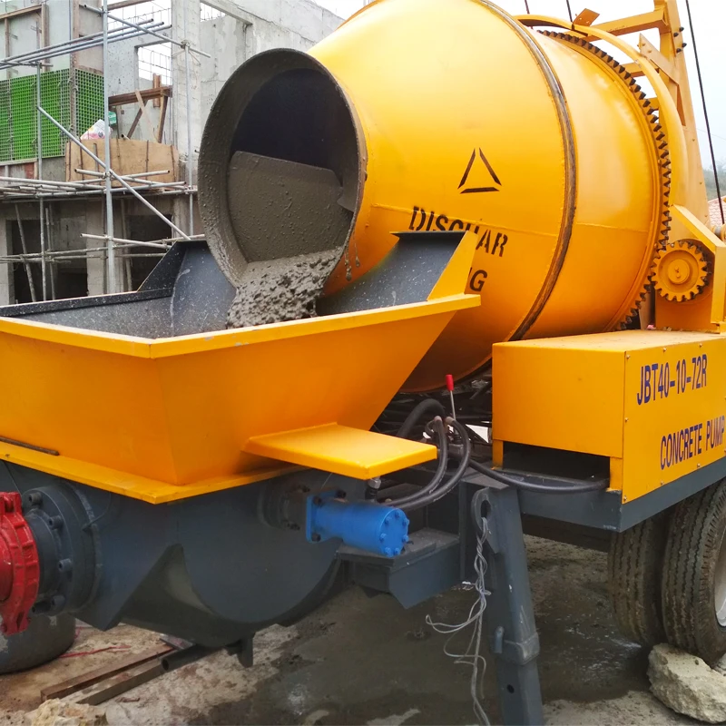 New Mini and Small  Concrete Mixer Pump Electric and Diesel Engine Trailer Concrete Mixer with Pump 100m pipes