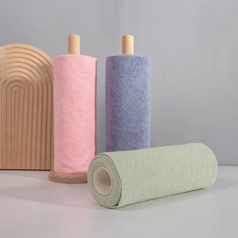 Customized Tear Away Cleaning Cloths Microfiber Cleaning Cloth Roll Disposable Kitchen Reusable Towel Rolls
