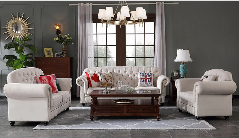 American Vintage Furniture Authentic Italian Leather Living Room Furniture Antique Furniture