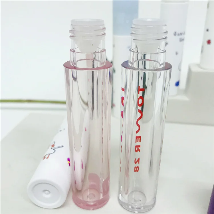 
Custom different volume clear plastic lip gloss soft tube Round square lipstick tube container with unique head 