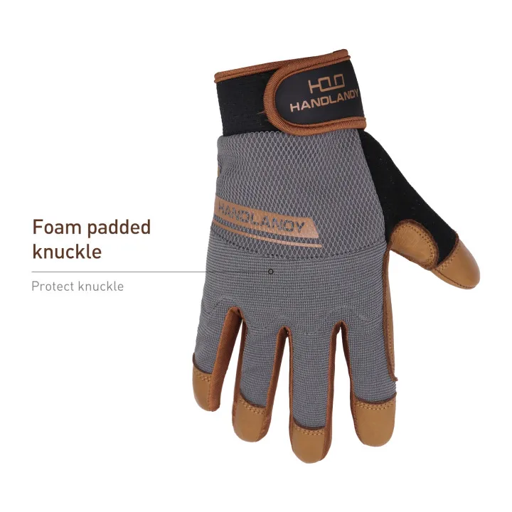 PRISAFETY Best Sell Premium Full Grain Cowhide Leather Work Gloves Car Driving tools hand Protection construction