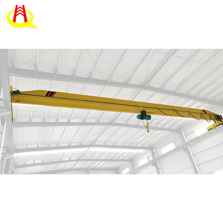 Workshop Span 7.5m to 31.5m Travelling 1t 2t 3t 5t 10t 16t 20t Single Beam Girder Overhead Crane With Hook