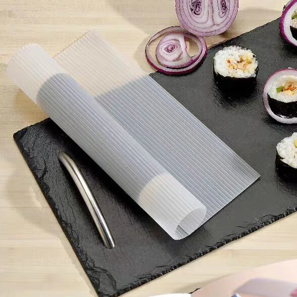 Food Grade Sushi Roll Making Pads Easy Clean Reusable Rice Sushi Roll Mats Soft Non-stick Silicone Sushi Rolling Mat