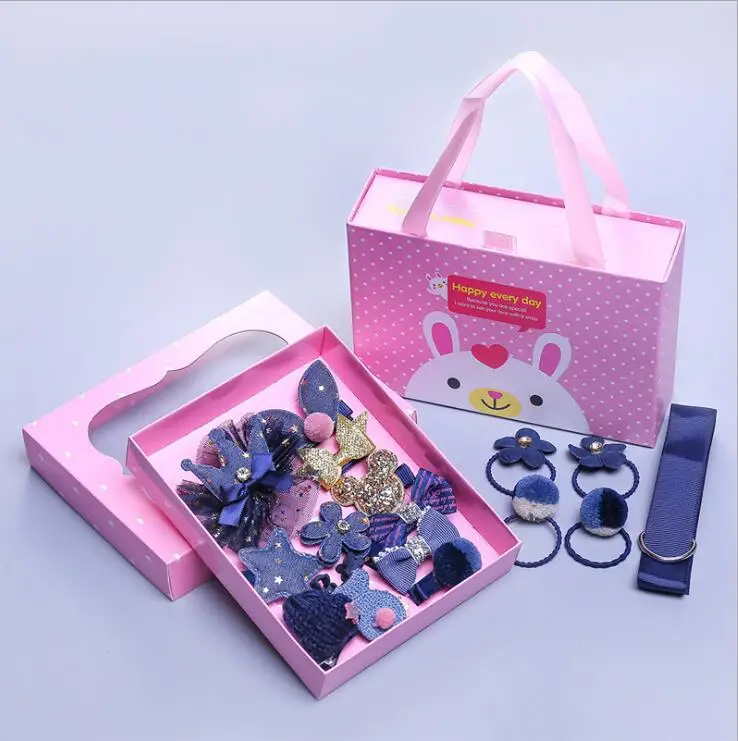 18Pcs Fashion Girls Hairpin Set Baby Korea Children Girls Hair Accessories Gift Box Hairpins Clip Set