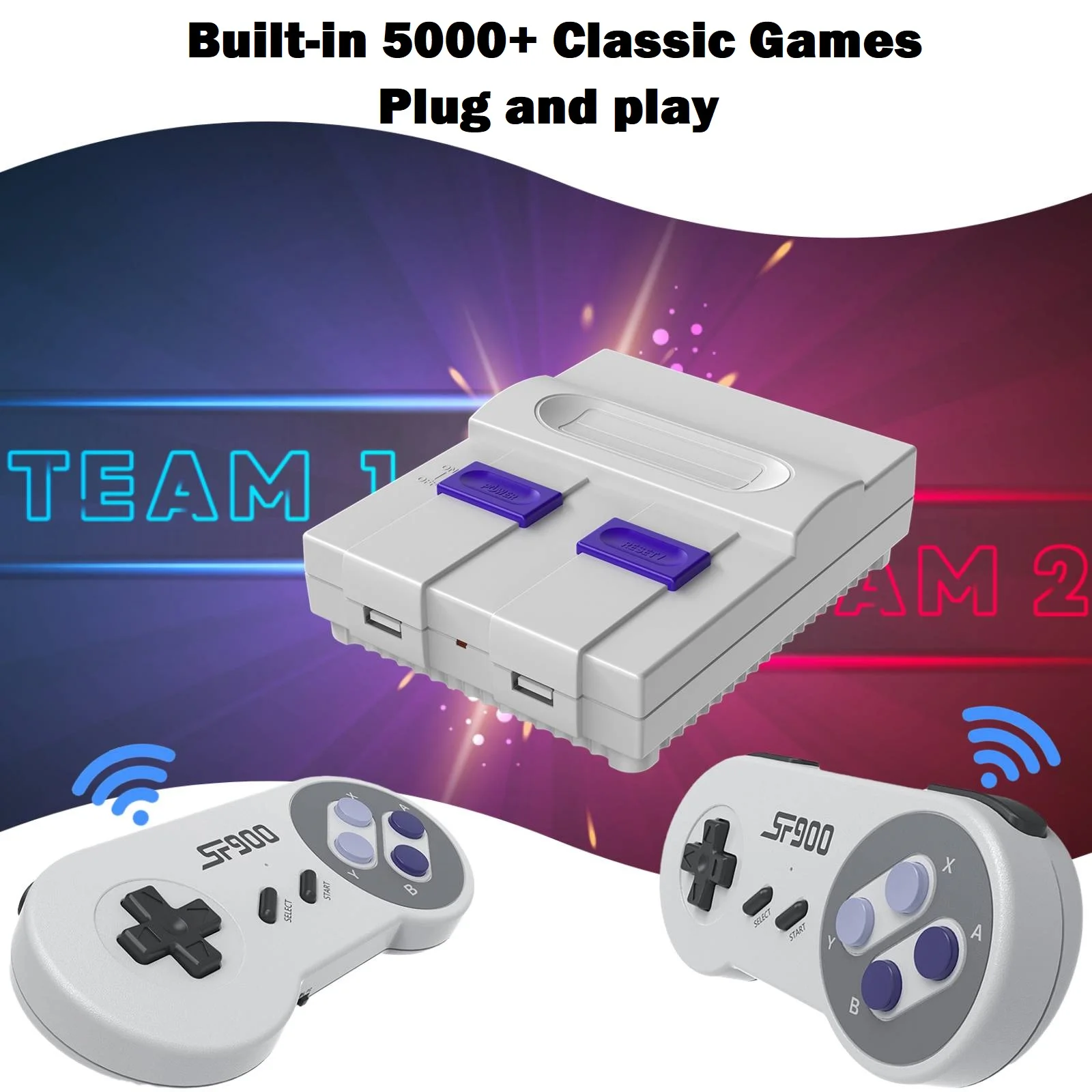 Супер Классическая Мини Ретро игровая консоль встроенная в 5000 + различные классические видеоигры выход 4k HD и двойные беспроводные контроллеры