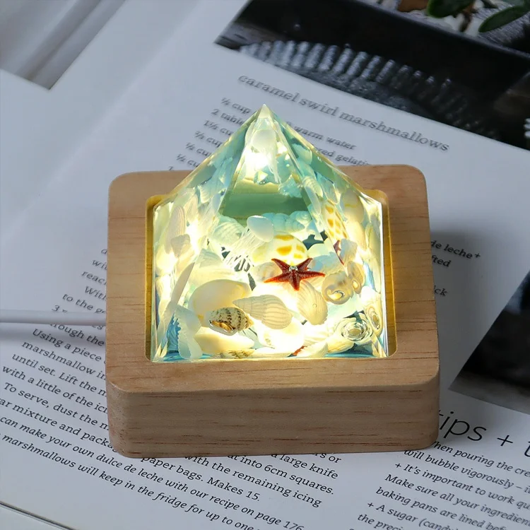 recharge popular ocean turtle pyramid pendant epoxy 3D crystal crafts children present Night Lamp light