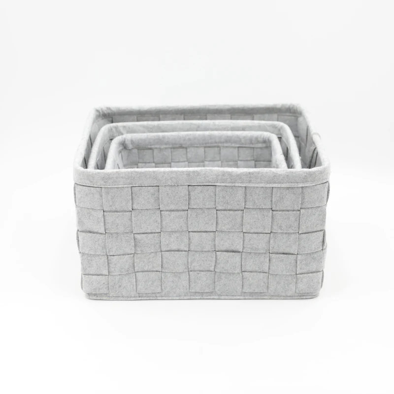 Felt Desk Organizers Drawer Dividers Felt Storage Tray felt Laundry Basket Organizer Collapsible Sturdy Laundry Box