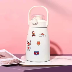 thermal flask sports metal smart iron fo shan sichuan coffee double layer stainless steel baby sippy thermos cup/mug with straw