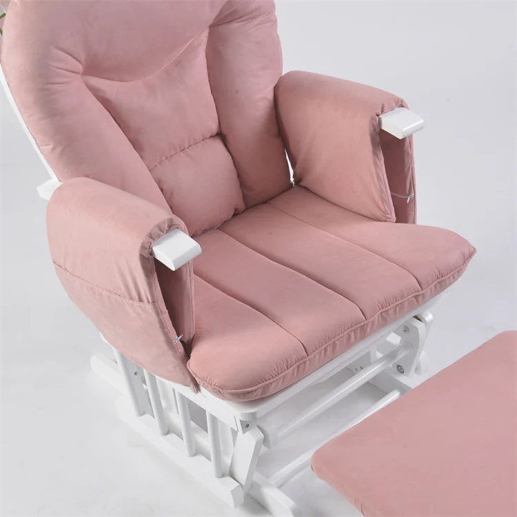 UK Best Seller Rise chair New Mom Breastfeeding Reclining Glider Rocker Chair with Ottoman