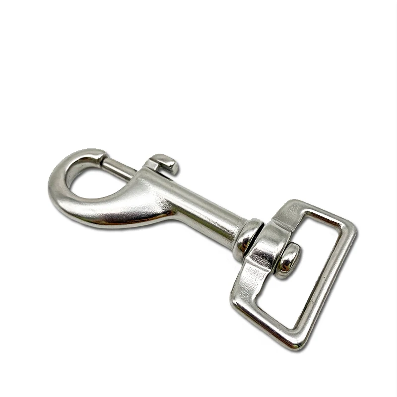 20mm High Quality Stainless Steel 304 Square Head Single Snap Hook Hardware Rigging Metal Spring Single End Snap Hook